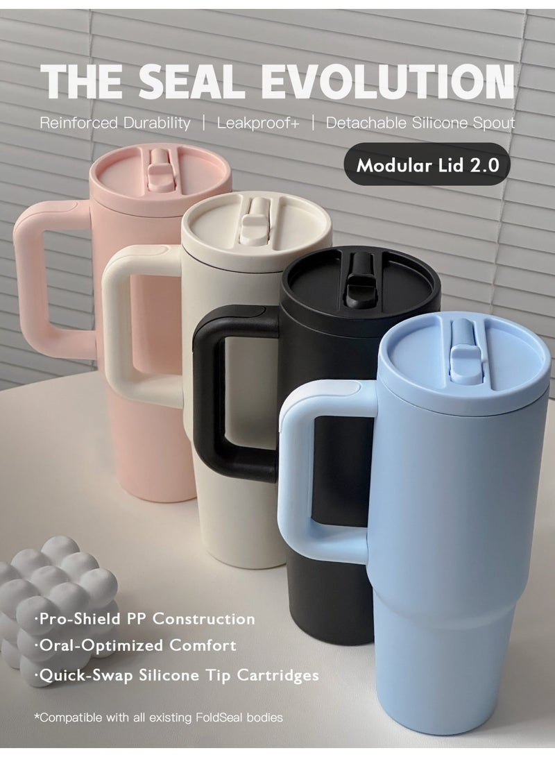 Elegantalcove Matte Black 30oz Tumbler with Foldable Straw - Leak Proof, Vacuum Insulated Stainless Steel Cup for Car, Office & Travel - Image 5